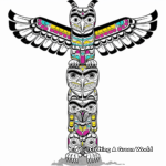 Colorful Tribal Totem Pole Coloring Pages 4