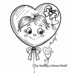 Colorful Valentine's Day Balloon Coloring Pages 1