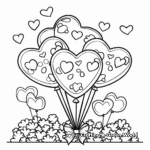 Colorful Valentine's Day Balloon Coloring Pages 2