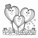 Colorful Valentine's Day Balloon Coloring Pages 4