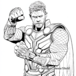Coloring Pages of Thor With The Infinity Gauntlet 4