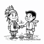 Columbus Day Native American Interaction Coloring Pages 1