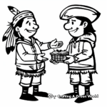 Columbus Day Native American Interaction Coloring Pages 2