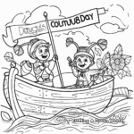 Columbus Day Word Art Coloring Pages 1
