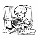 Computer Technician Working Coloring Pages 1