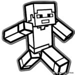 Cool Minecraft Steve Logo Coloring Pages 4