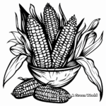 Cornucopia Corn Harvest Coloring Pages 1