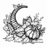 Cornucopia with Autumn Leaves Coloring Pages 2