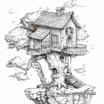 Cozy Interior of a Tree House Coloring Pages 4