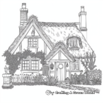 Cozy Thatched-Roof Cottage Coloring Pages 2