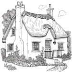 Cozy Thatched-Roof Cottage Coloring Pages 4
