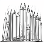 Crayons and Pencils: Combo Coloring Pages 2