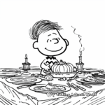 Creative Peanuts Gang at Thanksgiving Coloring Pages 1