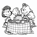 Creative Peanuts Gang at Thanksgiving Coloring Pages 2