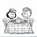 Creative Peanuts Gang at Thanksgiving Coloring Pages 3