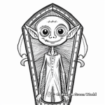 Creepy Vampire Coffin Coloring Pages 1