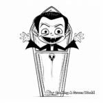 Creepy Vampire Coffin Coloring Pages 2