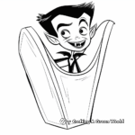 Creepy Vampire Coffin Coloring Pages 4
