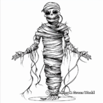 Creepy Wrappings Mummy Coloring Pages 1