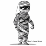 Creepy Wrappings Mummy Coloring Pages 2