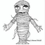 Creepy Wrappings Mummy Coloring Pages 4