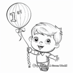 Cute 1st Birthday Balloon Coloring Pages 2