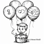 Cute 1st Birthday Balloon Coloring Pages 4