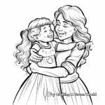 Cute Auntie and Niece/Nephew Birthday Hugs Coloring Pages 2