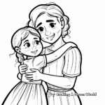 Cute Auntie and Niece/Nephew Birthday Hugs Coloring Pages 3