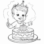Cute Baby and Birthday Cake Coloring Pages 4