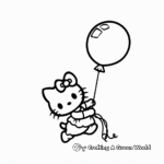Cute Baby Hello Kitty with Balloon Coloring Pages 1