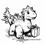 Cute Baby Stegosaurus Opening Gifts Coloring Pages 2