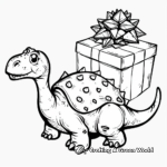 Cute Baby Stegosaurus Opening Gifts Coloring Pages 3