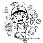 Cute Character Sticker Coloring Pages for Preschoolers 1