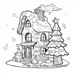Cute Elf House on Christmas Eve Coloring Pages 1
