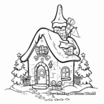 Cute Elf House on Christmas Eve Coloring Pages 2