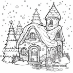 Cute Elf House on Christmas Eve Coloring Pages 3