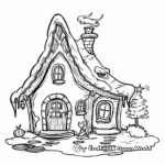 Cute Elf House on Christmas Eve Coloring Pages 4