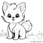Cute Fox in Different Seasons Coloring Pages 3