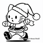 Cute Hello Kitty in Santa Outfit Coloring Pages 1
