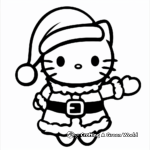 Cute Hello Kitty in Santa Outfit Coloring Pages 4