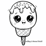 Cute Kawaii Ice Cream Coloring Pages 1