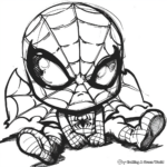 Cute Little Spiderman Cartoon Coloring Pages 1