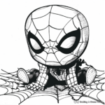 Cute Little Spiderman Cartoon Coloring Pages 2
