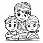 Cute Mummy Coloring Pages for Kids 1