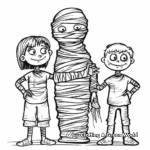 Cute Mummy Coloring Pages for Kids 3