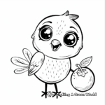 Cute Orange Bird Coloring Pages for Kids 1