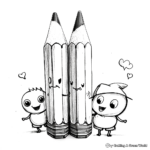 Cute Pencil Characters Coloring Pages 4