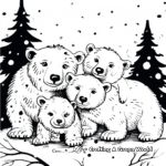 Cute Polar Bears Frozen Christmas Coloring Pages 1