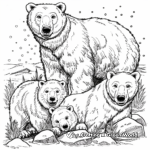 Cute Polar Bears Frozen Christmas Coloring Pages 2